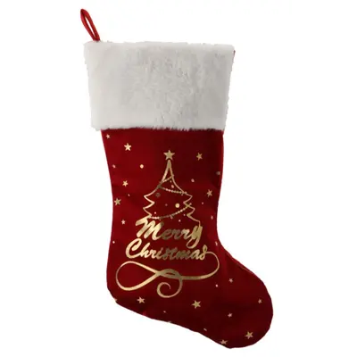 Шкарпетка новорічна декоративна Chomik 50 см, червона