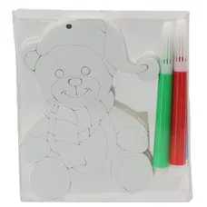 Комплект прикрас для розфарбовування Chomik Ведмідь 3 шт 10см та фломастери 4 шт