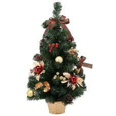 Ялинка штучна Chomik прикрашена, 60 см, червоно-золотистий декор