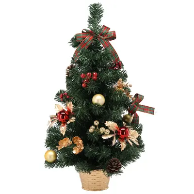 Ялинка штучна Chomik прикрашена, 60 см, червоно-золотистий декор