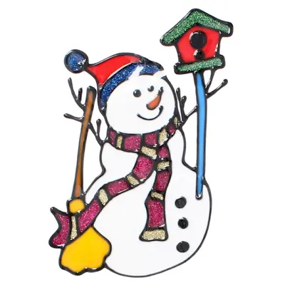 Наклейка новорічна Chomik 18x25см, Сніговик