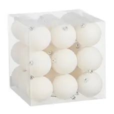 Ялинкові пластикові кульки Mica Decorations комплект 27 шт, Ø 6 см, білі