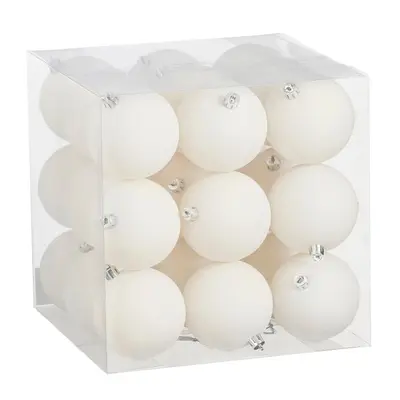 Ялинкові пластикові кульки Mica Decorations комплект 27 шт, Ø 6 см, білі