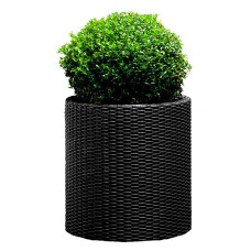 Горщик для квітів Keter 39 л. Cylinder Planter Large, сірий