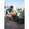 Горщик для квітів Keter 39 л. Cylinder Planter Large, сірий