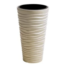 Горщик з кашпо для рослин PROSPERPLAST SAND SLIM - кремовий, 11/37 л