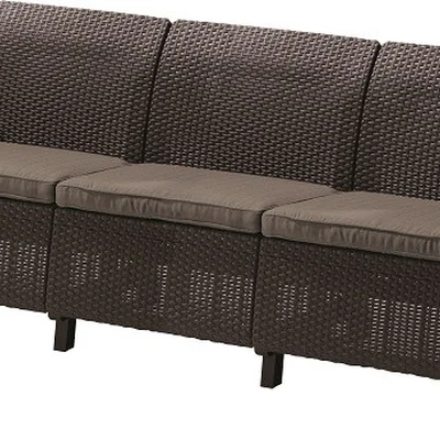 Софа садова пластикова Keter Corfu love seat max, коричнева