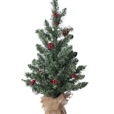 Сосна 0,60 м. Creston Frosted зелена з шишками та ягодами