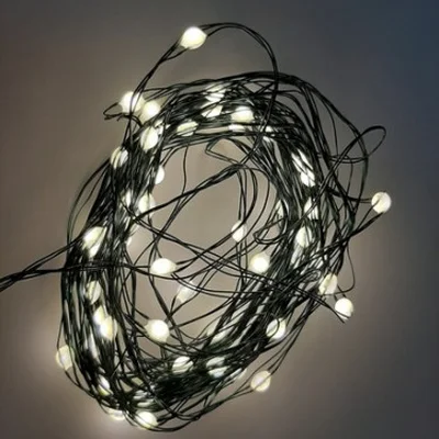 Гірлянда "Струна" зелена, "Luca Lighting", 13 м, колір теплий білий