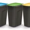 Баки для сортування сміття Keden COMPACTA Q Plus, комплект 3x35 л, чорний, кришка синя, зелена, жовта