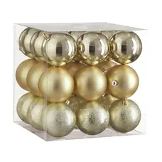 Ялинкові пластикові кульки "House of Seasons" комплект 27 шт, Ø 8 см, шампань