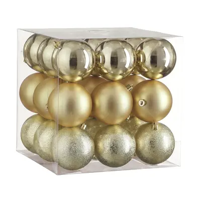 Ялинкові пластикові кульки "House of Seasons" комплект 27 шт, Ø 8 см, шампань