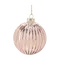 Ялинкова скляна кулька "Chomik" Ø 8 см, рельєф вертикальний, рожево-золотава