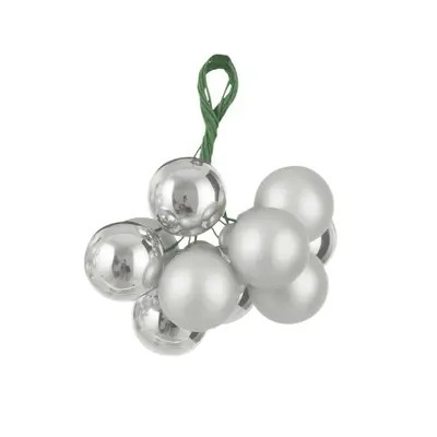 Ялинкові скляні кульки-грони "House of Seasons" Ø 2 см, темно-сріблясті