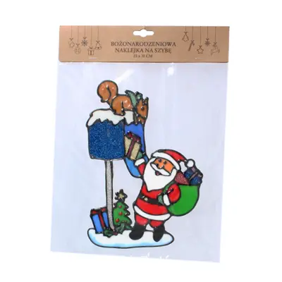 Наклейка новорічна "Санта з білочкою" Chomik, 23х31 см
