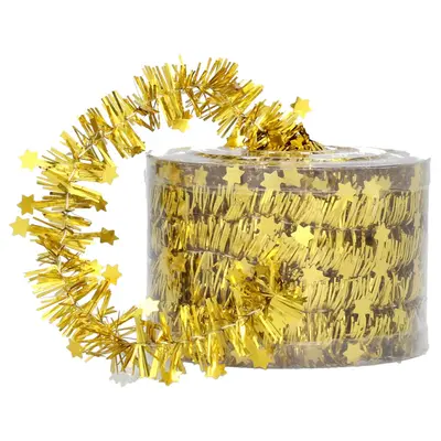 Мішура декоративна із зірками Chomik 7 м, золотиста