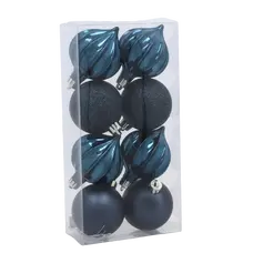 Ялинкові пластикові кульки Chomik комплект 8шт, Ø 6см, сині