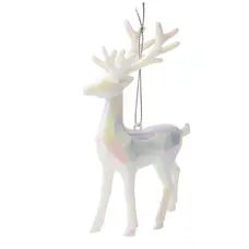 Прикраса декоративна Chomik Олень, пластик, білий, 9х15 см