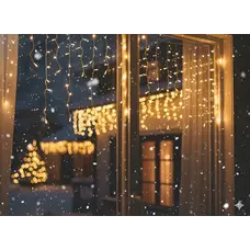 Гірлянда електрична Chomik "Бахрома", 300 LED, 12м, теплий білий, від мережі