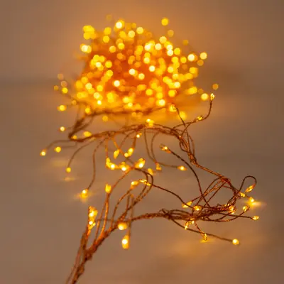 Гірлянда електрична Chomik "Кластер", 150 LED, 1.5 м, теплий білий, батарейки