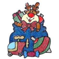 Наклейка новорічна Chomik 18x25см, Олень з подарунками