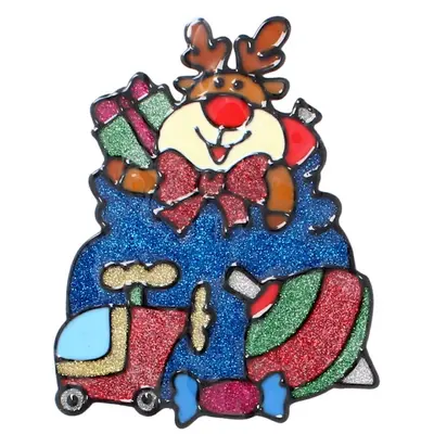 Наклейка новорічна Chomik 18x25см, Олень з подарунками