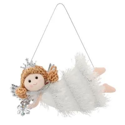 Прикраса-підвіска Chomik "Фея" 13х7 см, біла, сніжинка