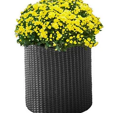 Горщик для квітів Keter Cylinder Planter Medium, 18 л, сірий