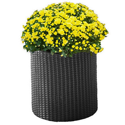 Горщик для квітів Keter Cylinder Planter Medium, 18 л, сірий