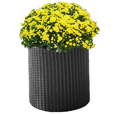 Горщик для квітів Keter Cylinder Planter Medium, 18 л, сірий