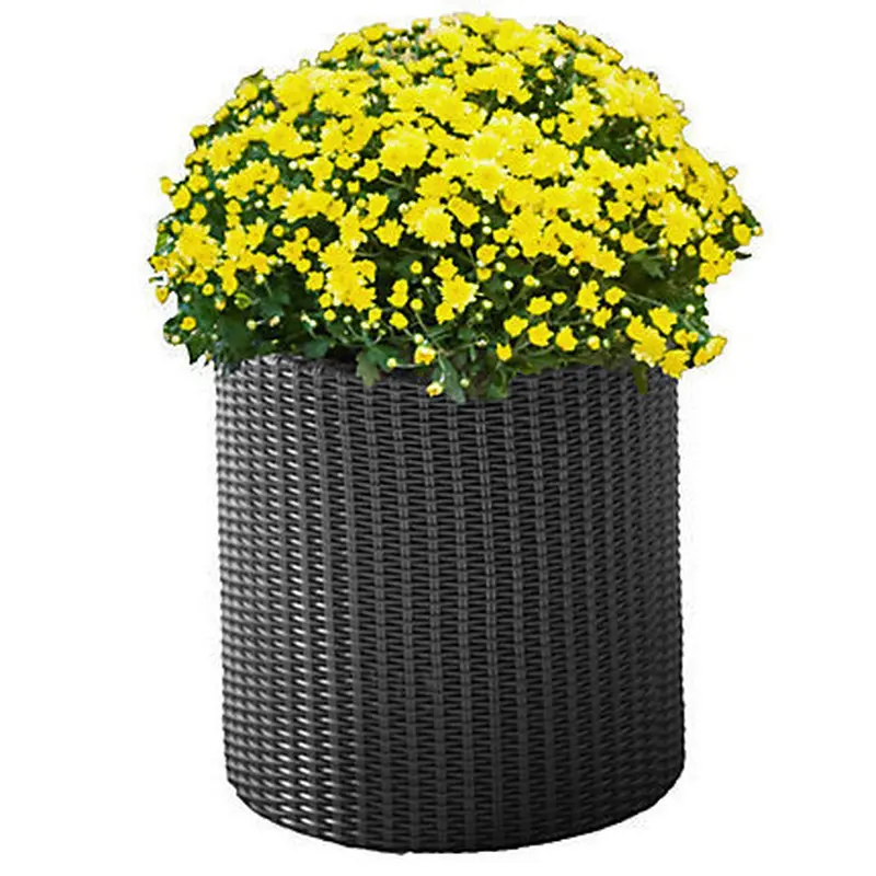 Горщик для квітів Keter Cylinder Planter Medium, 18 л, сірий