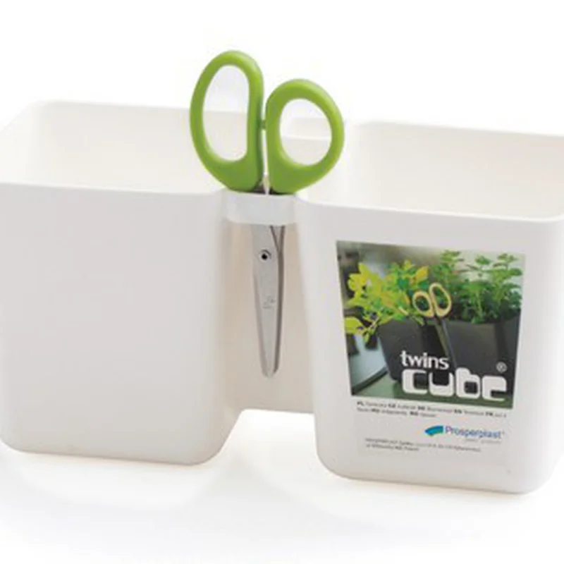 Горщик для рослин PROSPERPLAST TWINCE CUBE - білий, 2,5 л