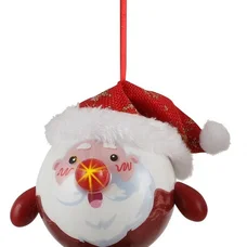 Декоративна прикраса Шар Новорічний LED, 8 см, House of Seasons, Санта золотий