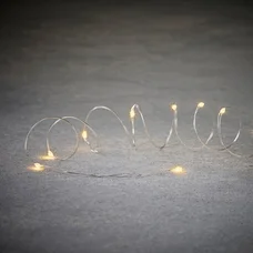 Гірлянда "Струна" срібна, "Luca Lighting", 13 м, колір теплий білий