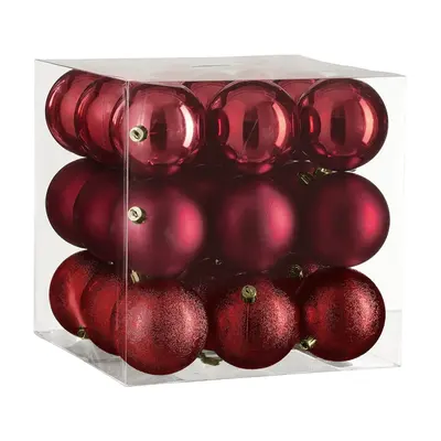 Ялинкові пластикові кульки "House of Seasons" комплект 27 шт, Ø 8 см, бордові