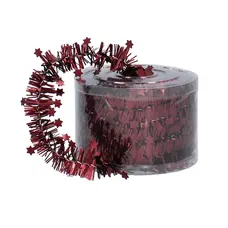 Мішура декоративна із зірками Chomik 7 м, бордова