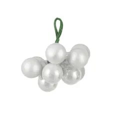 Ялинкові скляні кульки-грони "House of Seasons" Ø 2 см, біло-сріблясті