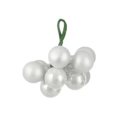 Ялинкові скляні кульки-грони "House of Seasons" Ø 2 см, біло-сріблясті