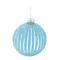 Ялинкова скляна кулька "Chomik" Ø 8 см, рельєф вертикальний, блакитна