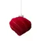 Ялинкова скляна кулька велюр "Дзига" Chomik Ø 8 см, червона хвиляста