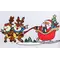 Наклейка новорічна "Санта на санчатах з оленями" Chomik, 31х47 см
