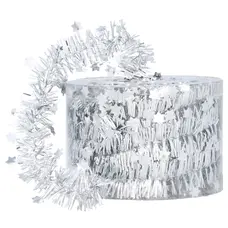 Мішура декоративна із зірками Chomik 7 м, срібляста