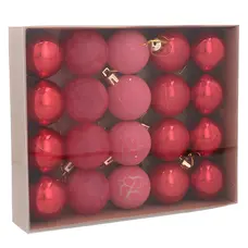 Ялинкові пластикові кульки Chomik комплект 20 шт, Ø 4см, червоні