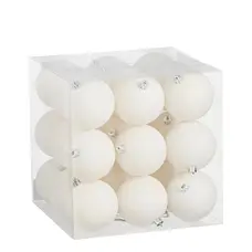 Ялинкові пластикові кульки Mica Decorations компл. 27 шт, Ø 8 см, білі