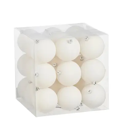 Ялинкові пластикові кульки Mica Decorations компл. 27 шт, Ø 8 см, білі