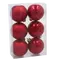 Ялинкові пластикові кульки Chomik комплект 6шт, Ø6 см, червоні
