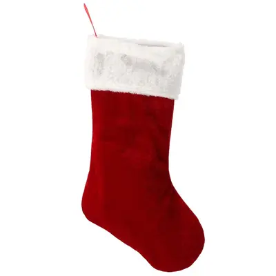 Шкарпетка новорічна декоративна Chomik 47 см, червона з білим