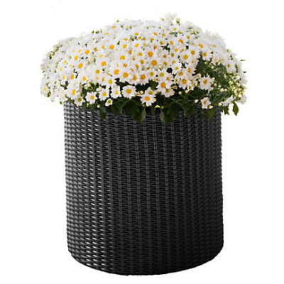 Горщик для квітів Keter Cylinder Planter Small, 7 л, сірий