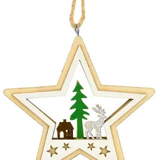 Декоративна підвіска 10 см, Зірка, дерев'яна, House of Seasons
