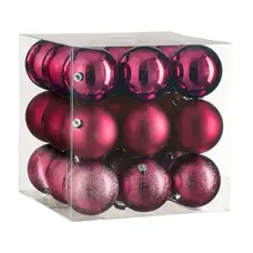 Ялинкові пластикові кульки "House of Seasons" комплект 27 шт, Ø 8 см, фуксія